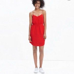 Madewell Cami Silk Red Dress Size 10